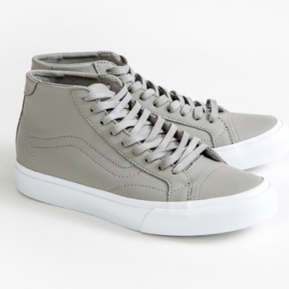 vans white leather court sneakers